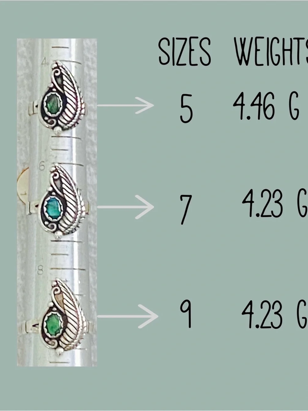 VTG Navajo Sterling Silver Paua Abalone Shell Feather Rings WMCO HC
